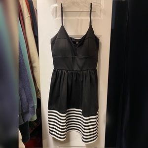 Short Black Dress with white stripes